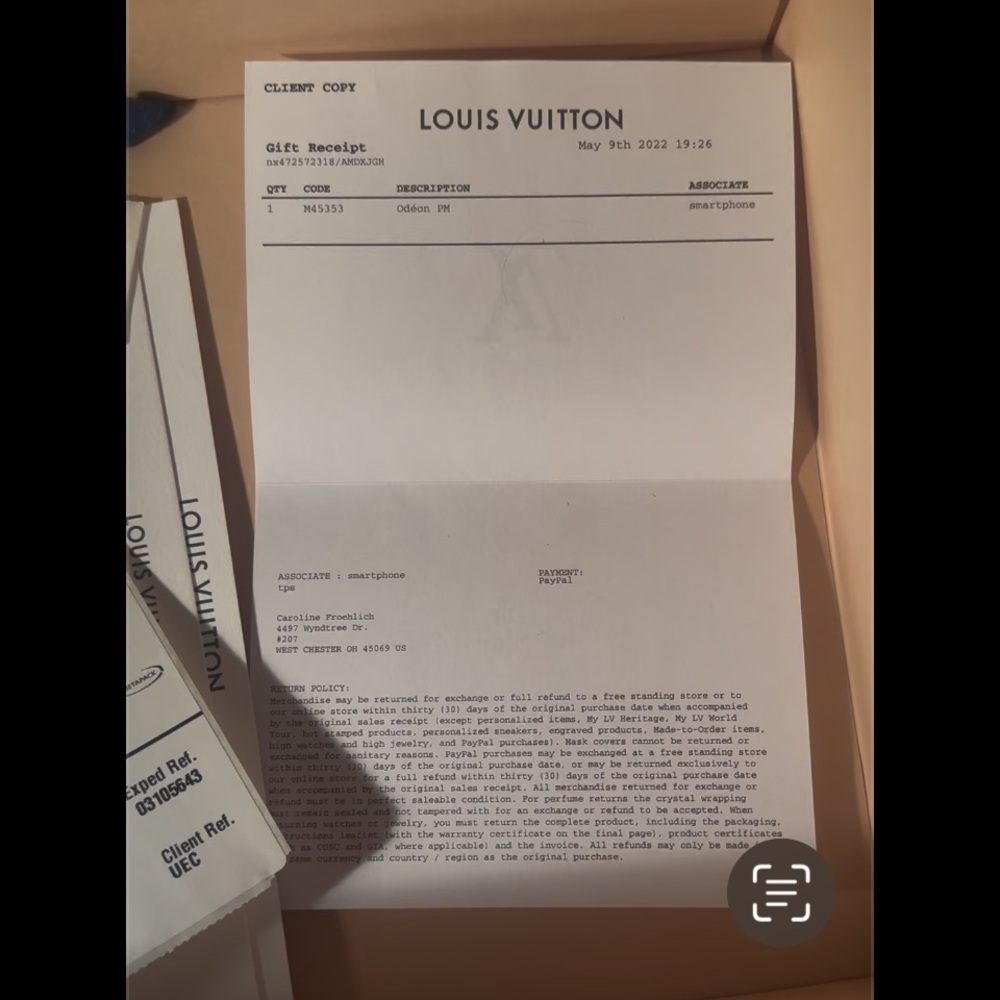 Louis Vuitton M45353 Odéon PM tan/Black comes receipt Proof - Picture 7 of 7